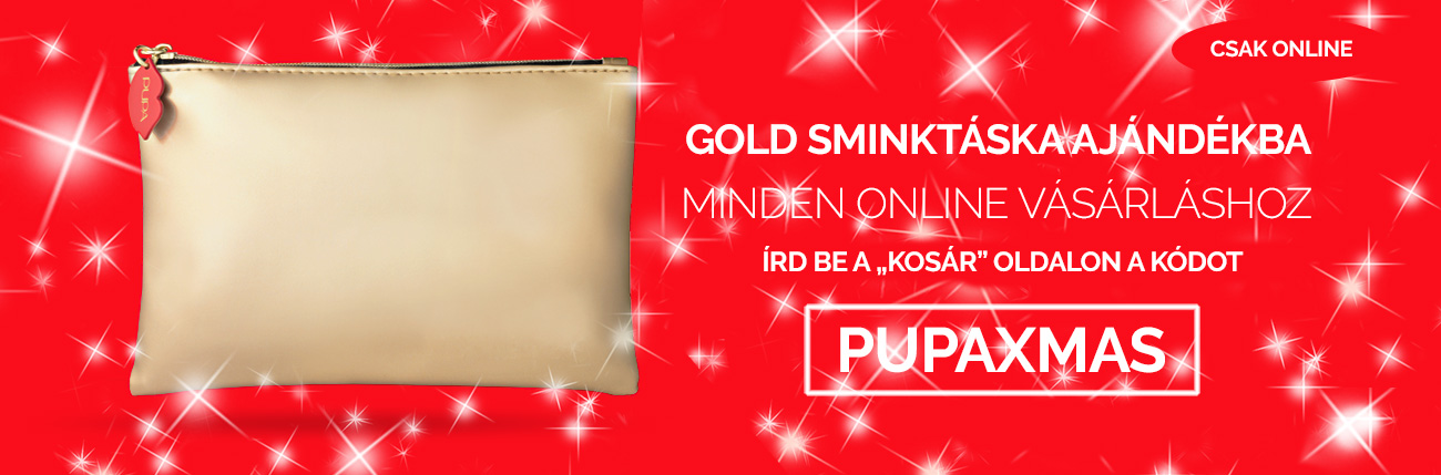 Gold sminktáska ajándékba promo-pupaxmas